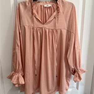 Entro Blush salmon Ruffled Blouse
